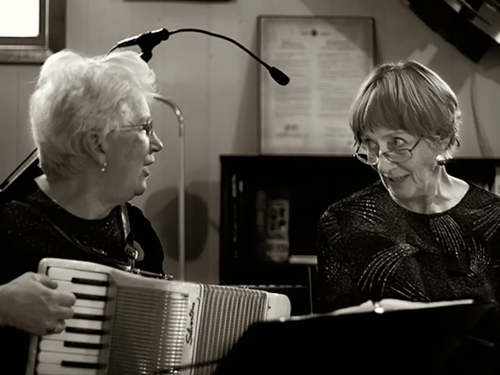 Two of the Studio Singer altos jamming together