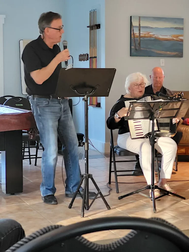 Derek and Jeanne performing a couple of Newfoundland songs with backup from Bruce on guitar.