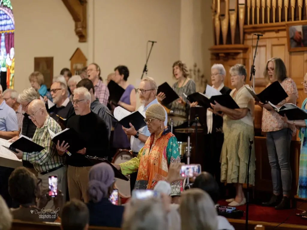 Studio Singers singing with Patricia Watson at her 80th Birthday celebration